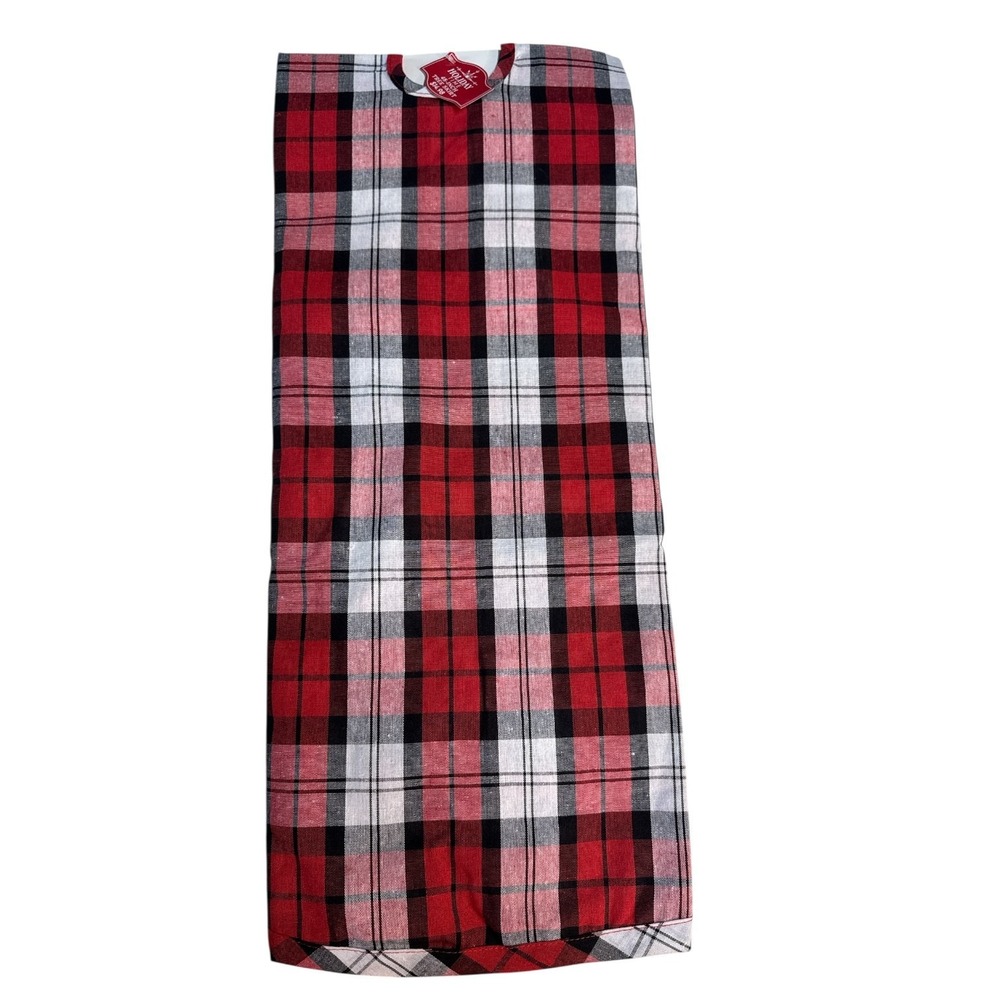 NEW Holiday Time 48 Inch Round Christmas Tree‎ Skirt Red & White Buffalo Plaid